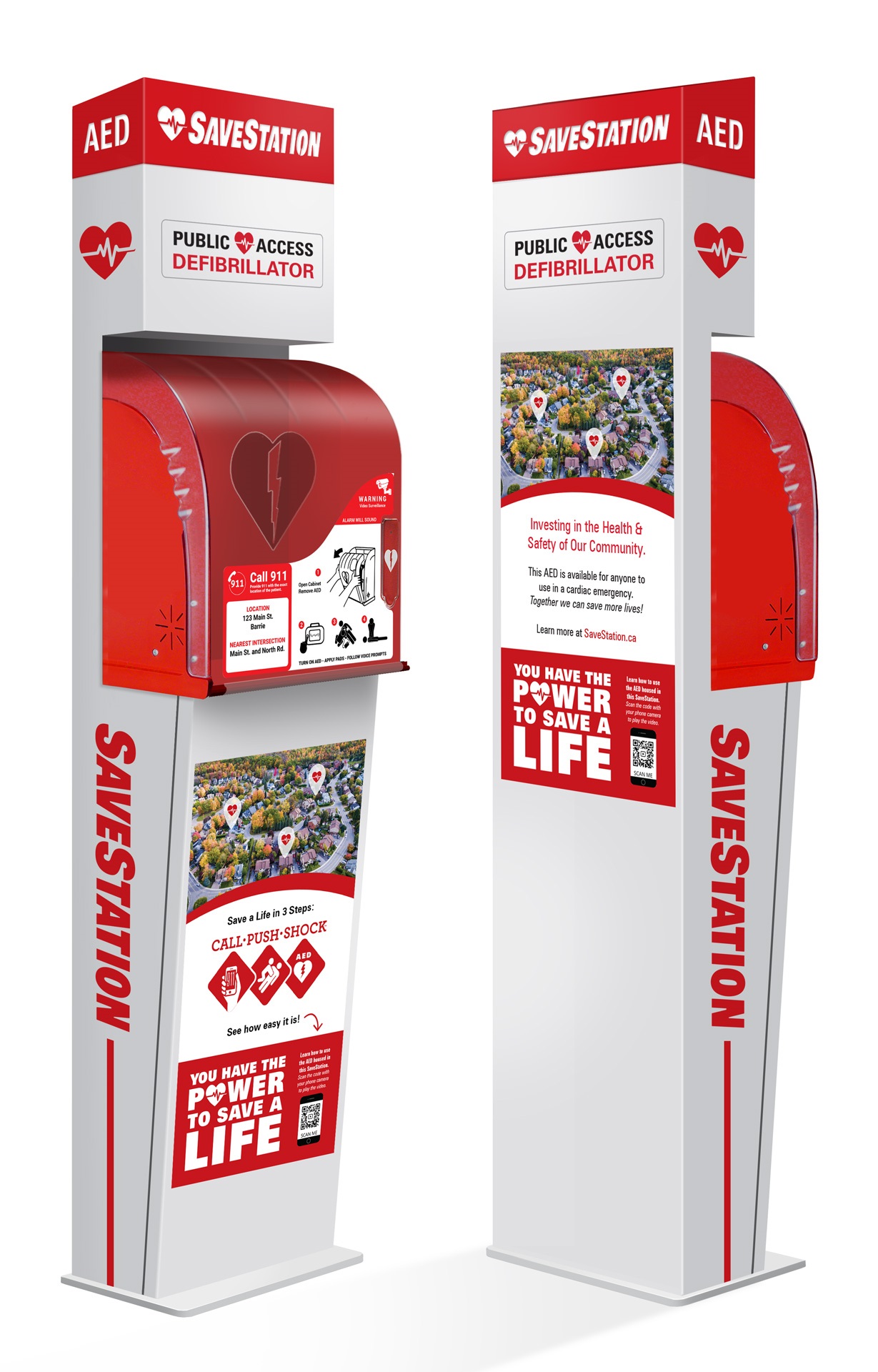 SaveStation Tower Outdoor AED Cabinet