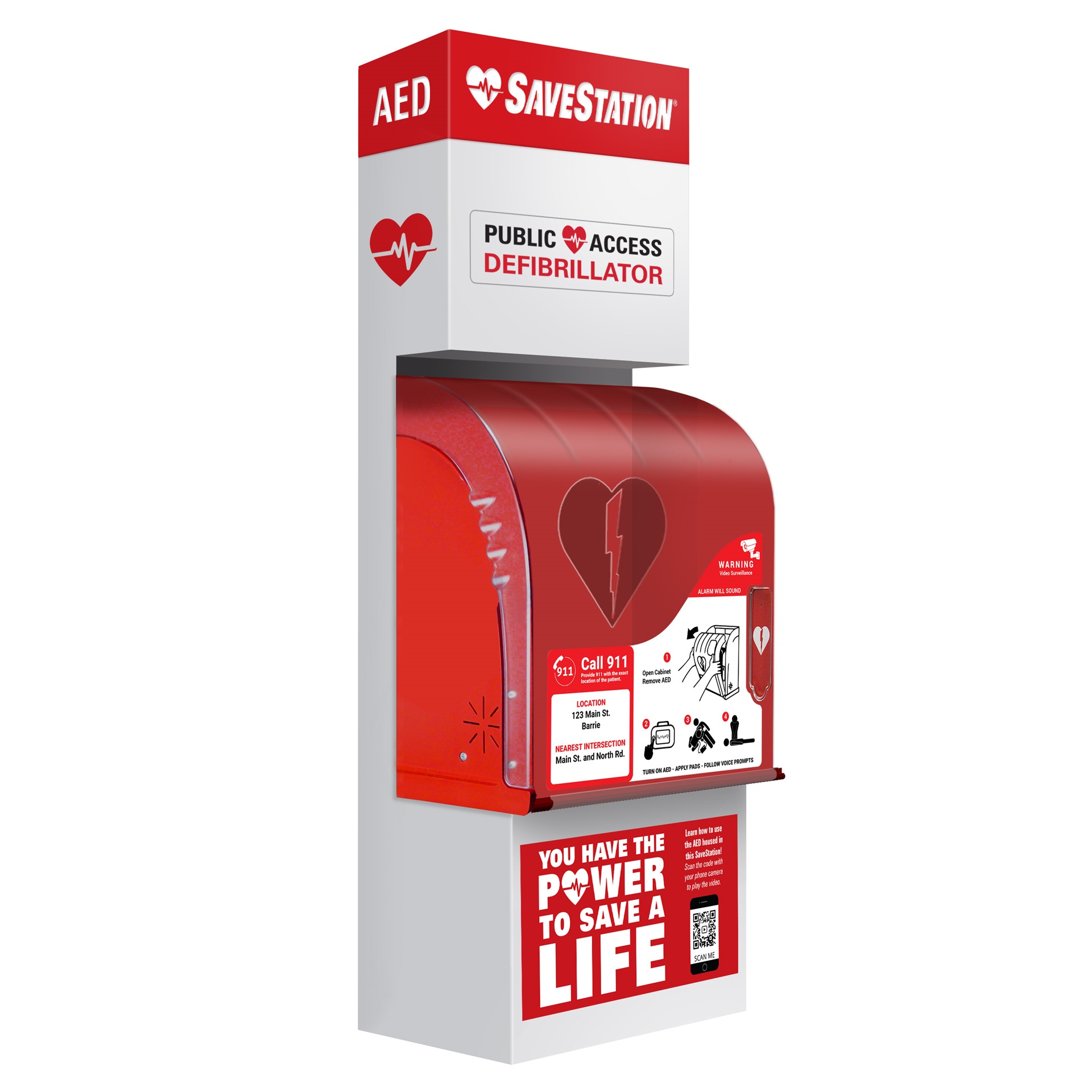 SaveStation Wall Mounted Outdoor AED Cabinet